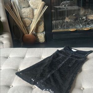 NWT The Collection Sara Sara Black Sequins Mini Tank Size 8